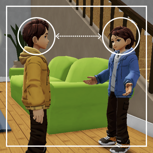 Two LingQuest characters connecting through conversation